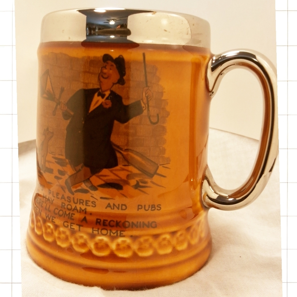 Vintage Tony Nelson Pottery Tankard - 1969 Rudy Miller Signed, Made in England